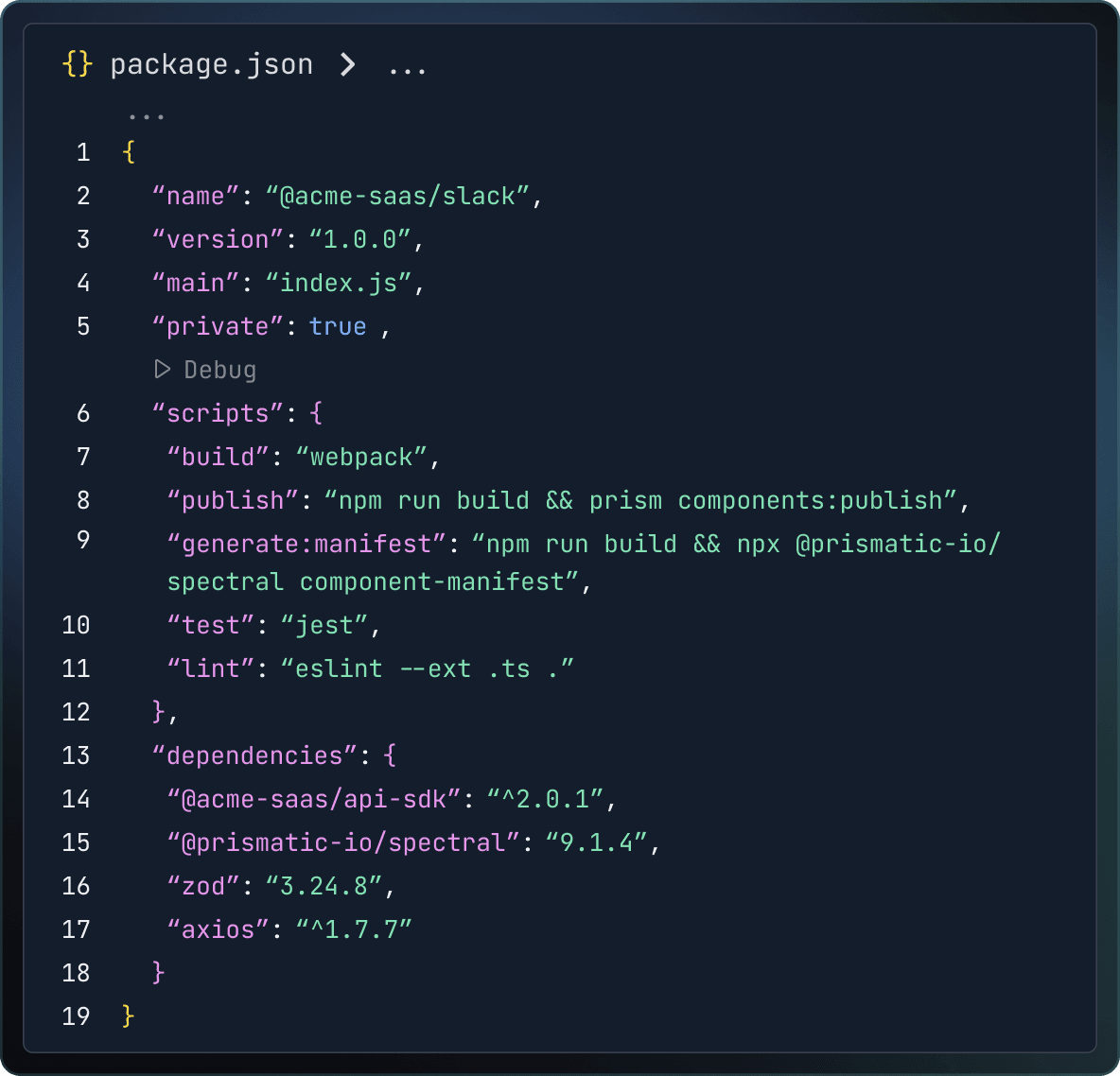 NPM code integration example