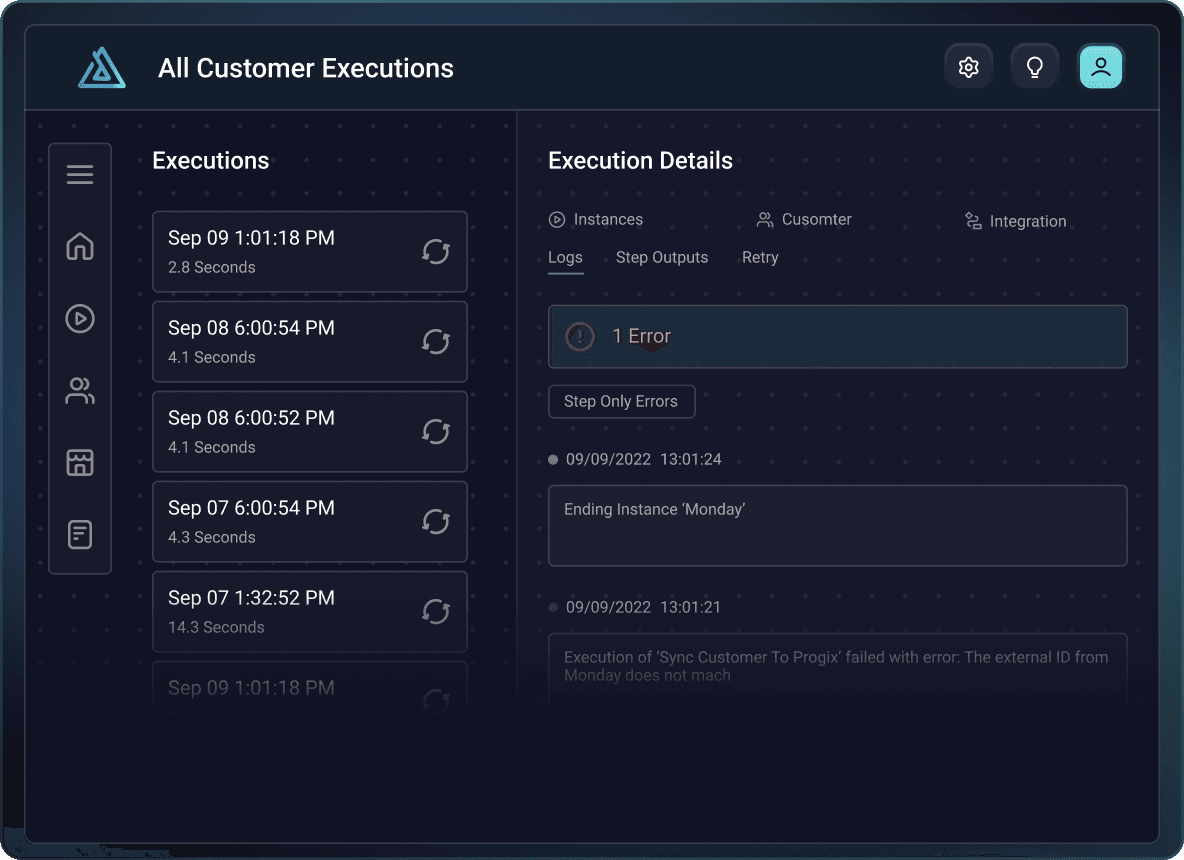 All Customer Executions screenshot