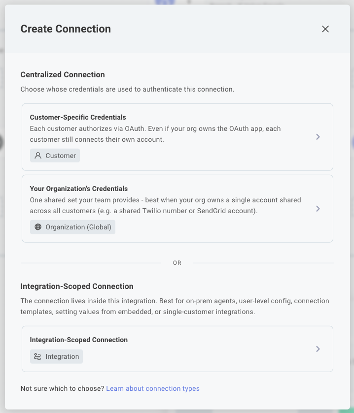 Add an integration-scoped connection in the low-code designer