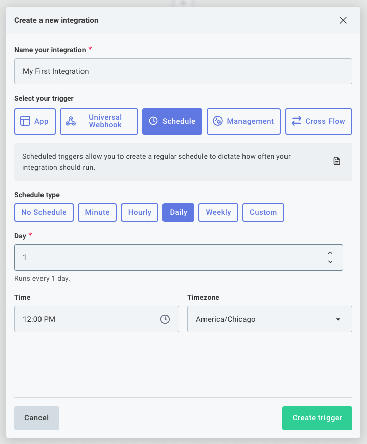 Create a new integration(maxWidth: 550px)