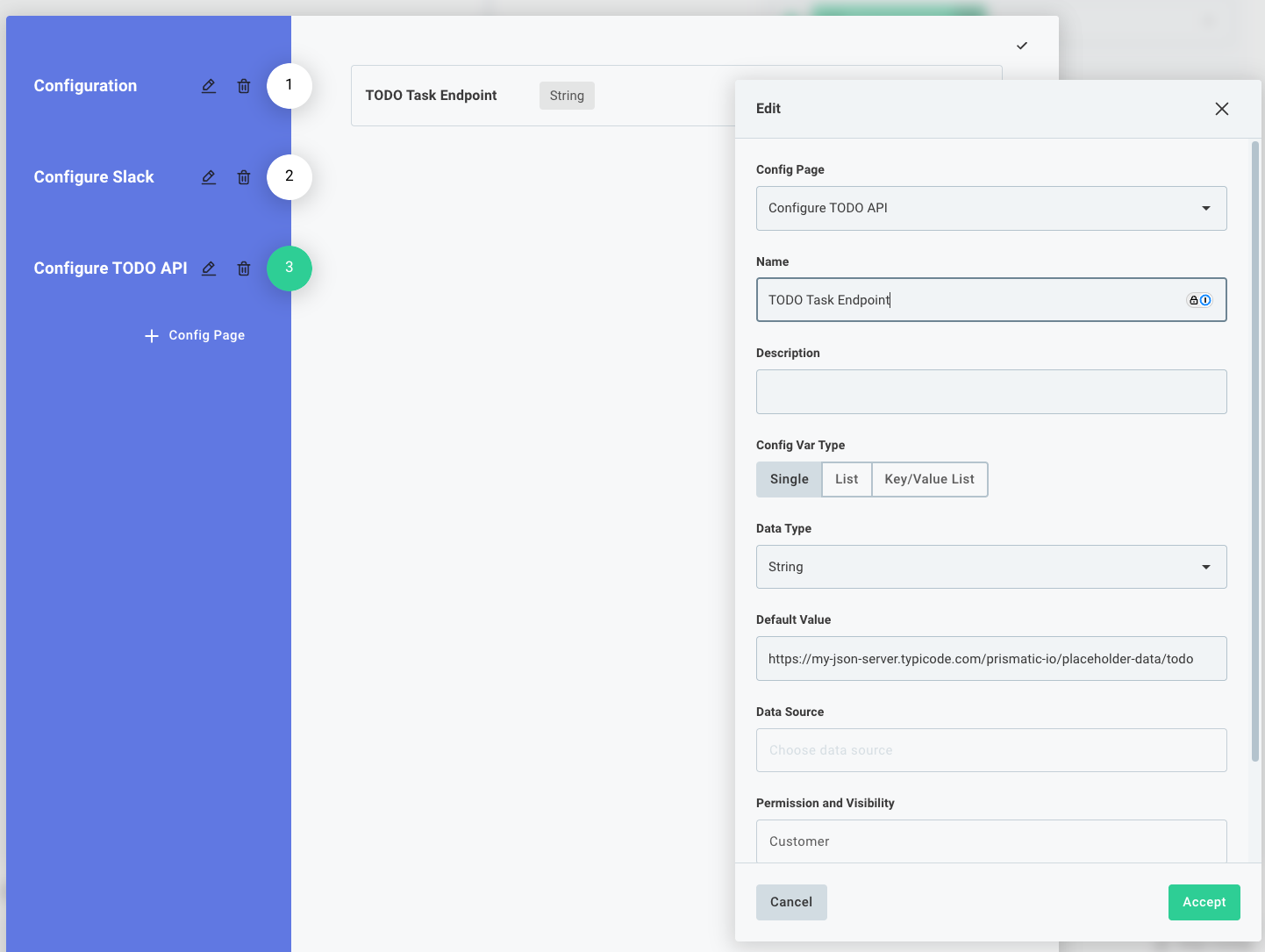 API endpoint config variable(maxWidth: 750px)