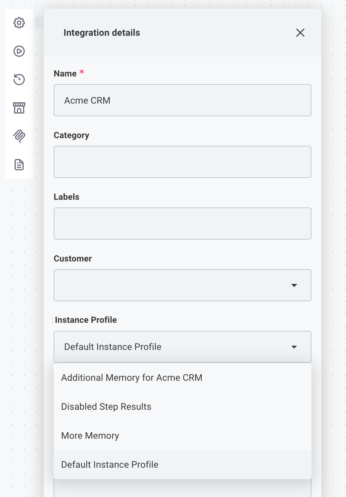 Assign instance profile to integration(maxWidth: 450px)
