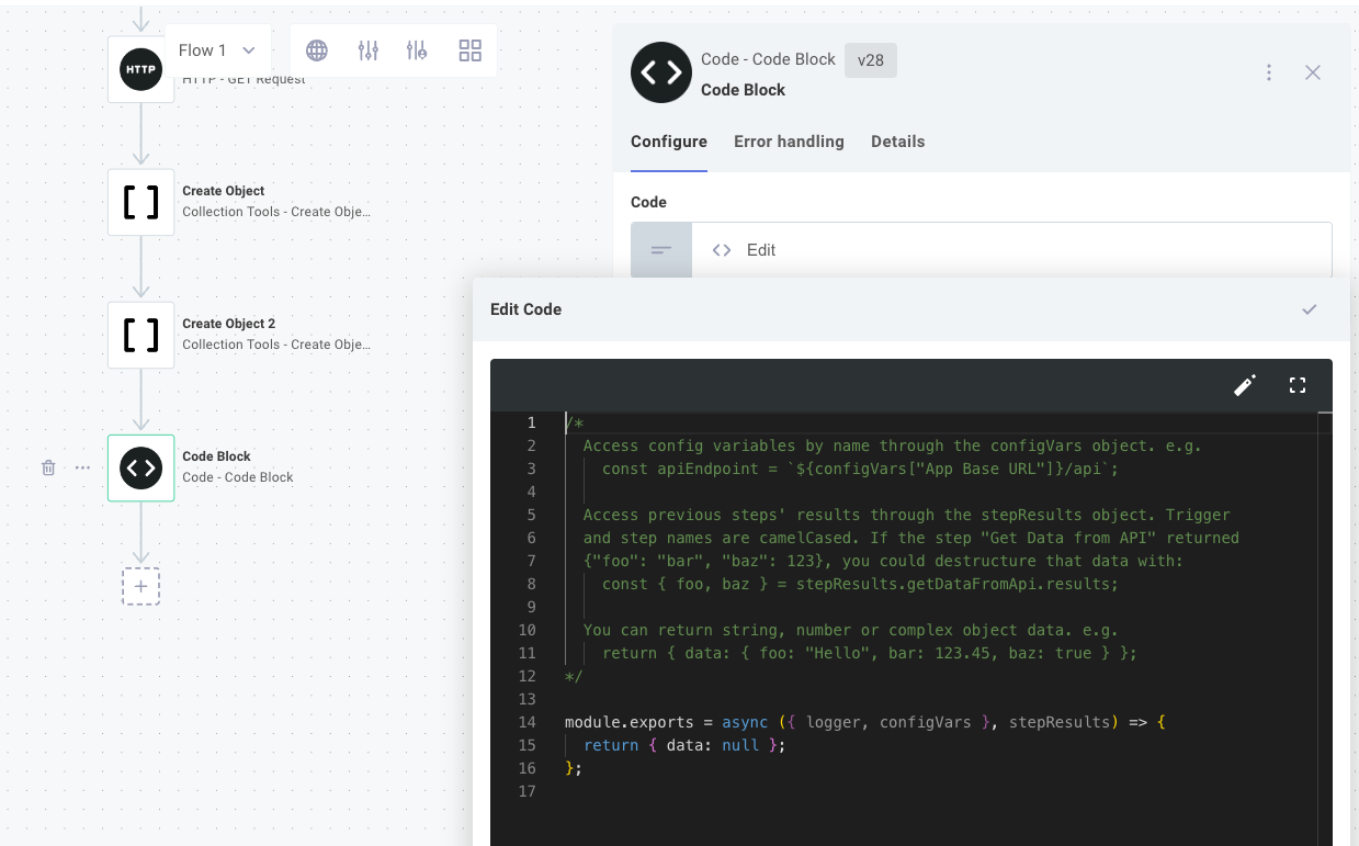 Code editor in Prismatic app(maxWidth: 800px)
