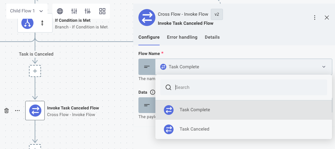 Configure an invoke flow step(maxWidth: 750px)