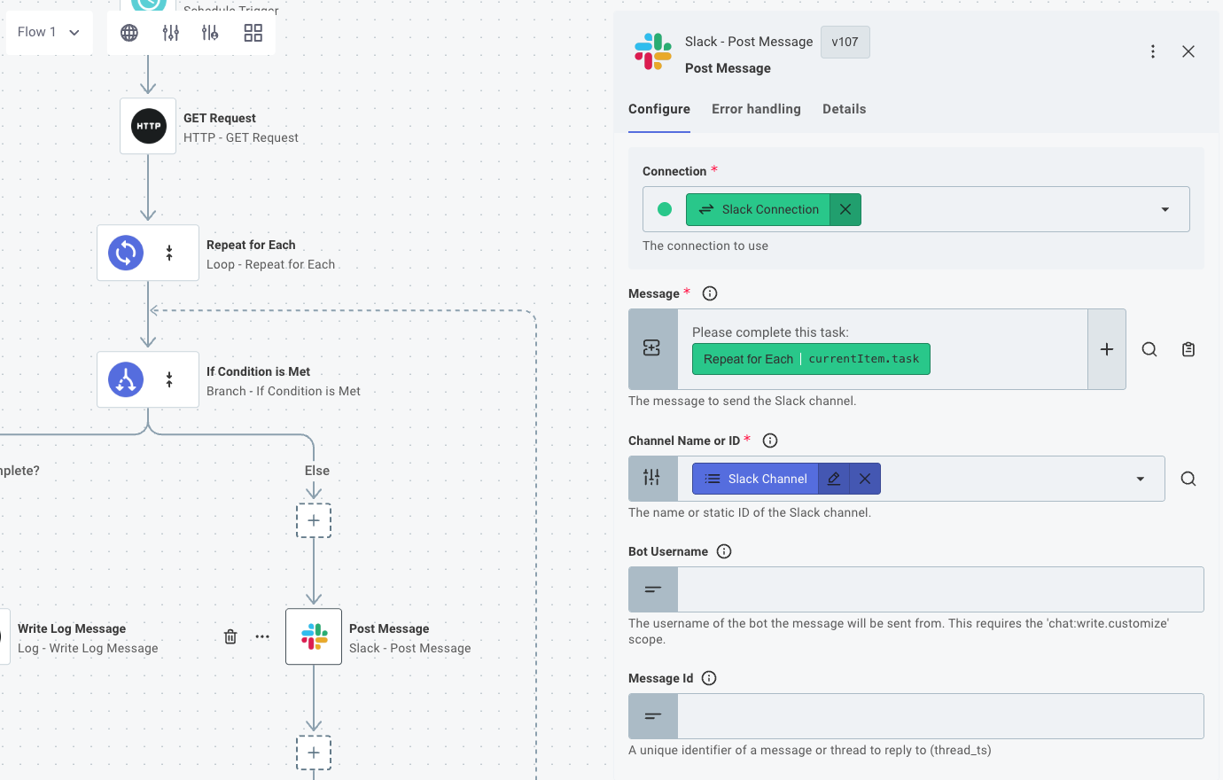 Configure slack step(maxWidth: 800px)
