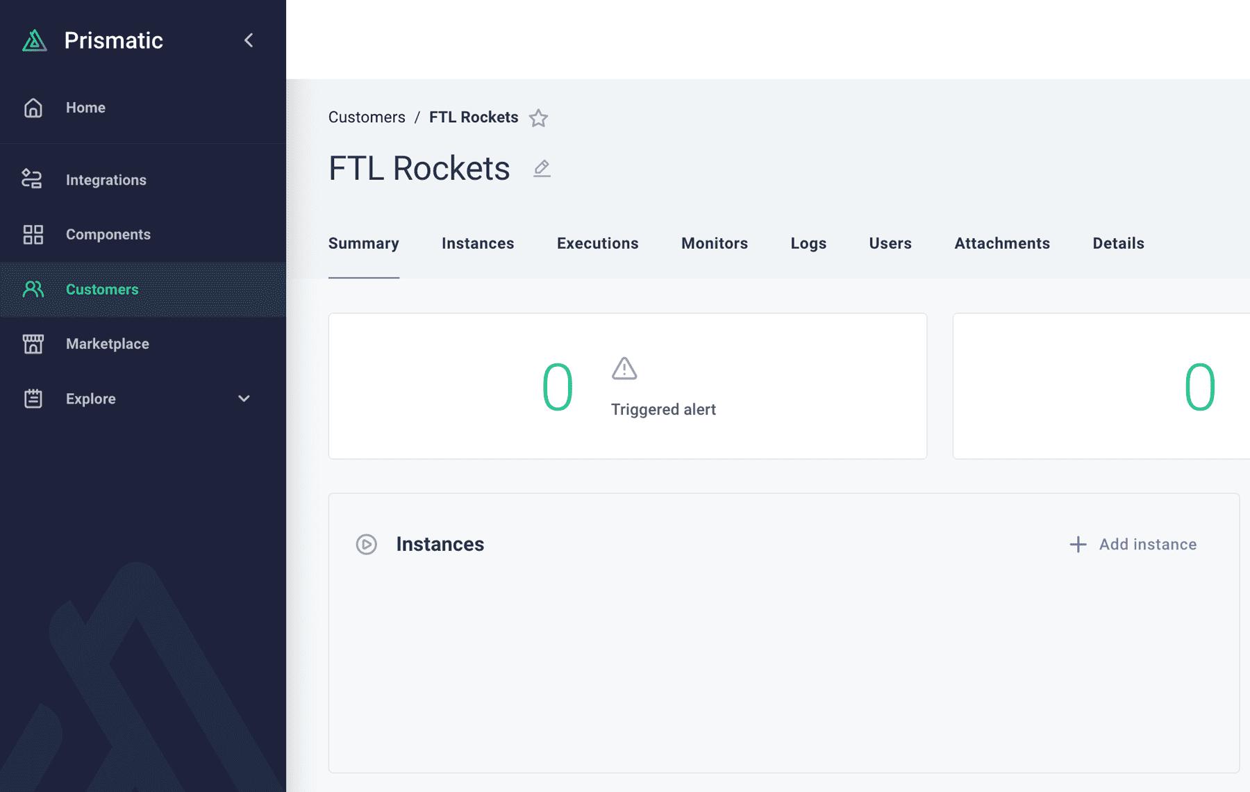 Create an instance in Prismatic app(maxWidth: 600px)