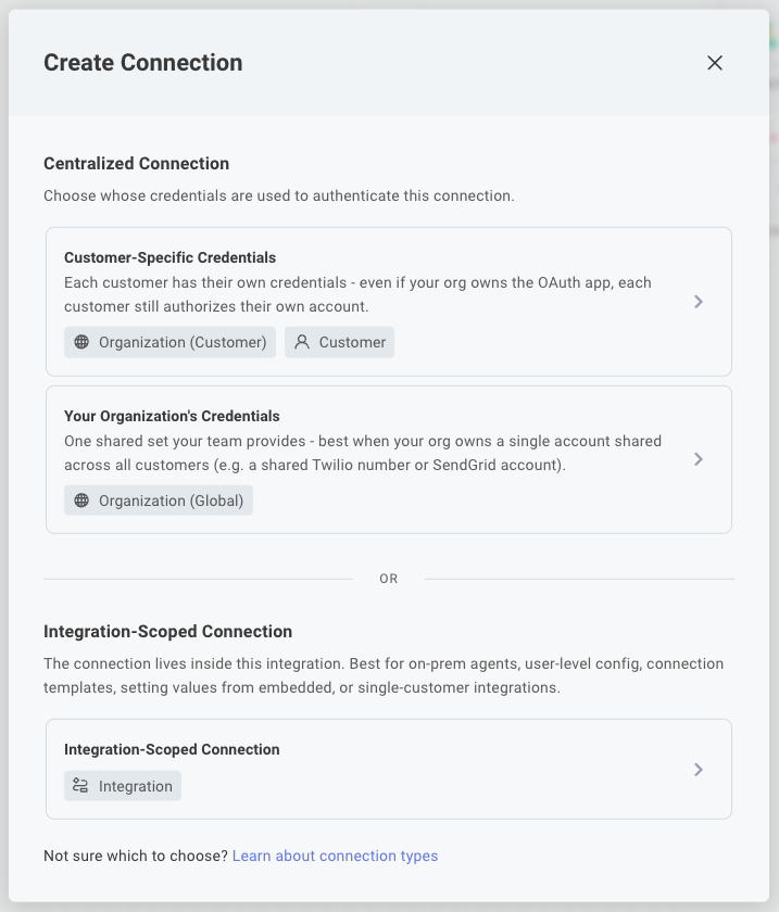 Create new connection in designer