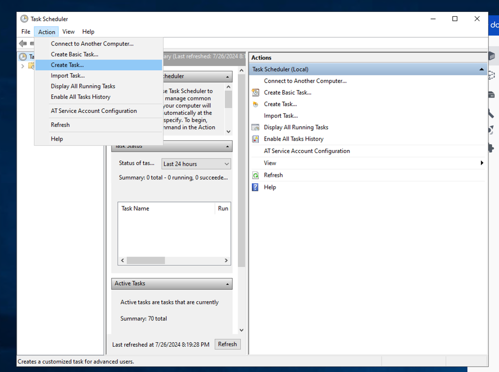 Create a new scheduled task(maxWidth: 800px)