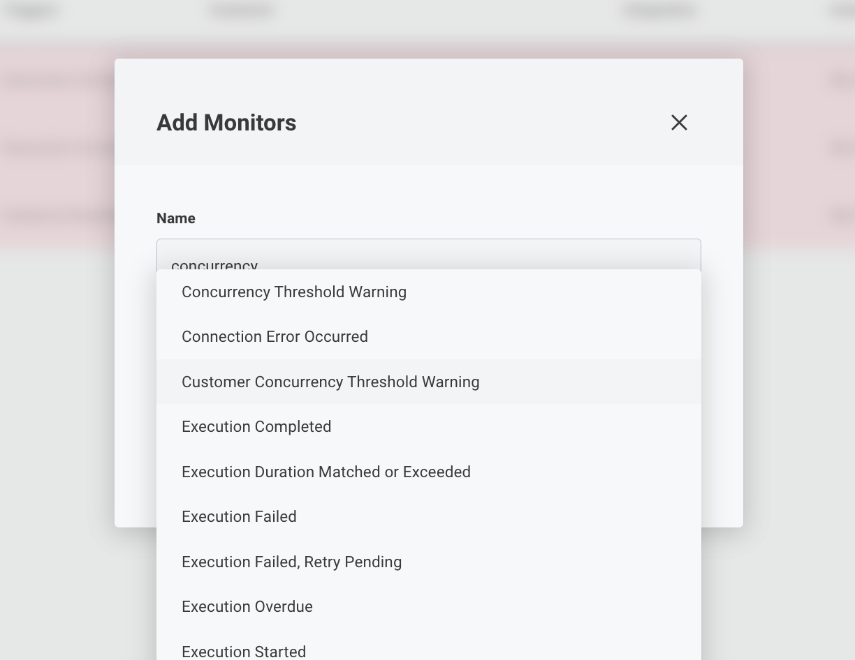 Customer concurrency threshold warning alert monitor
