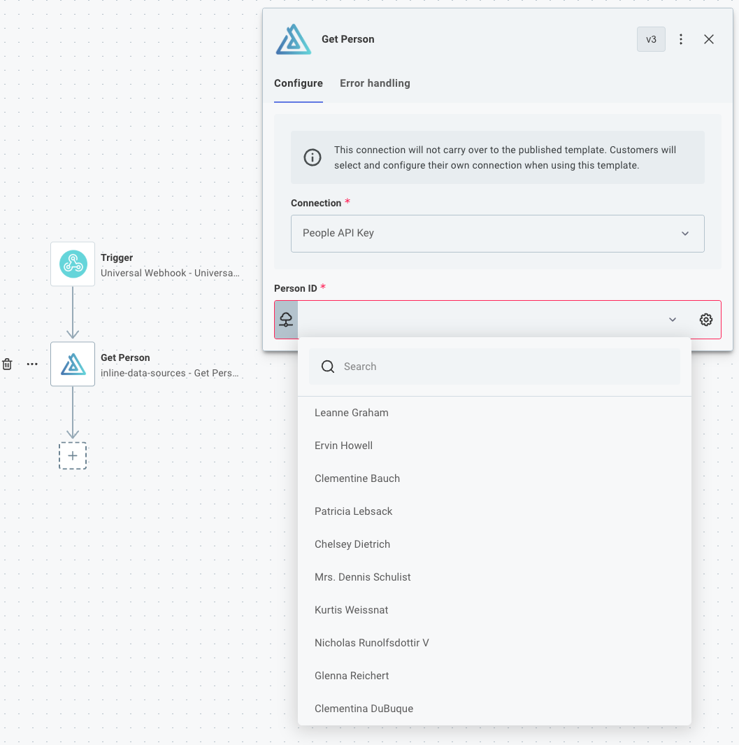 Embedded Workflow Builder Data Source Dropdown(maxWidth: 600px)