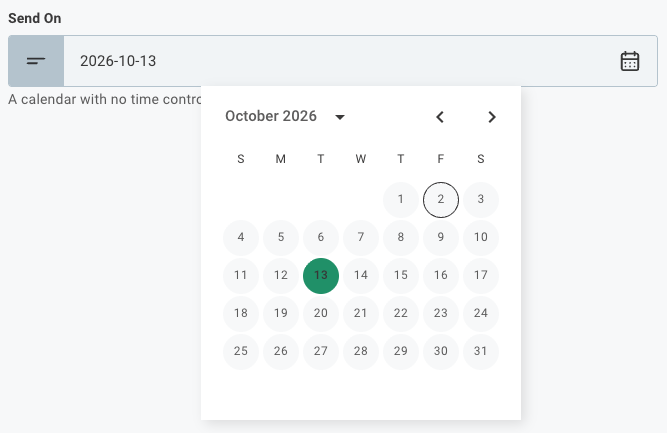 Date input in Prismatic app