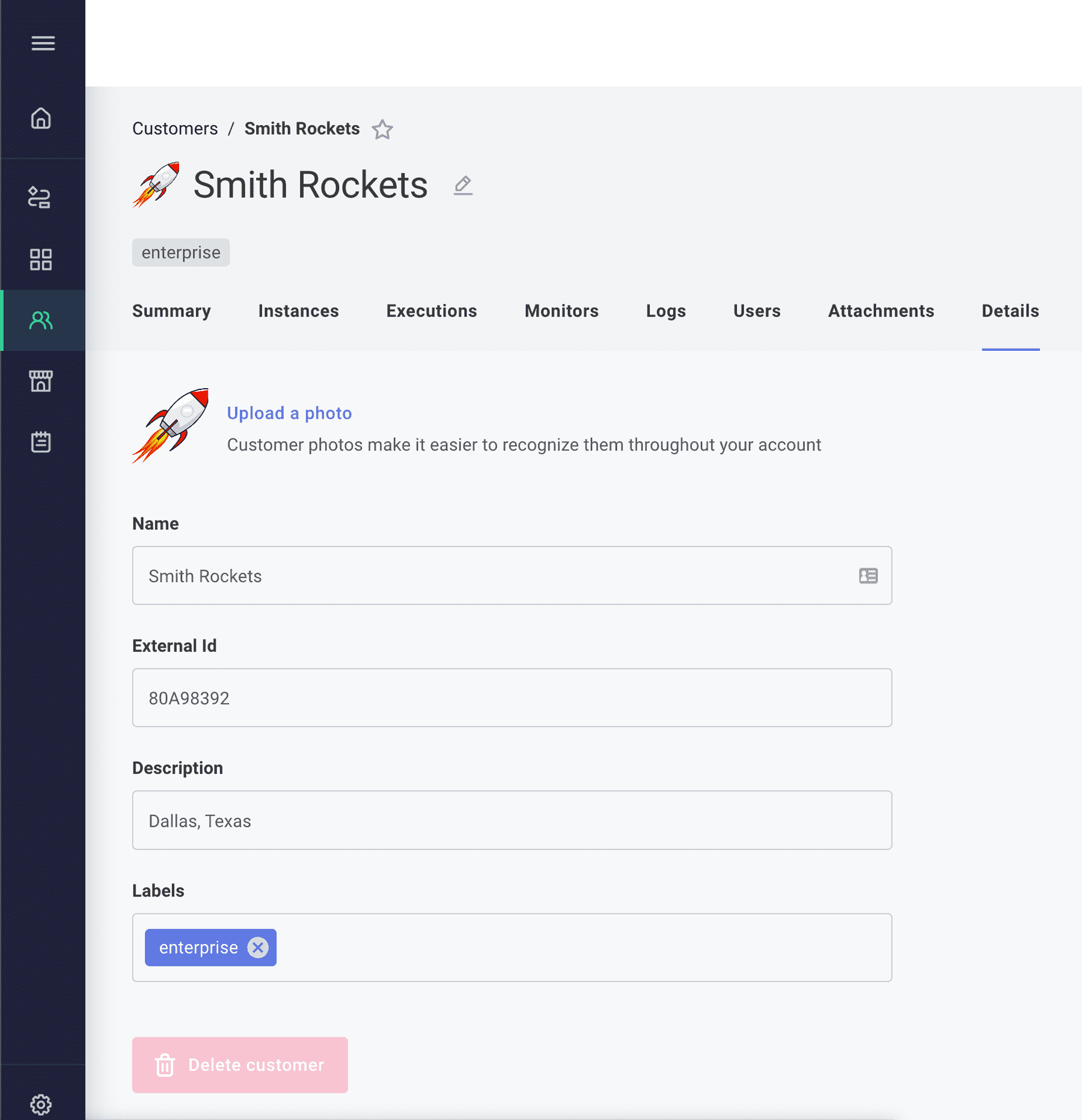 Edit customer details in Prismatic app(maxWidth: 600px)