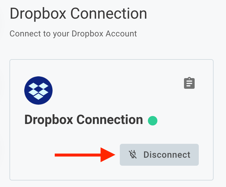 Disconnect active OAuth 2.0 connection in Prismatic app(maxWidth: 300px)