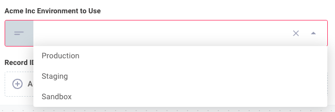 Dropdown menu in Prismatic app(maxWidth: 500px)