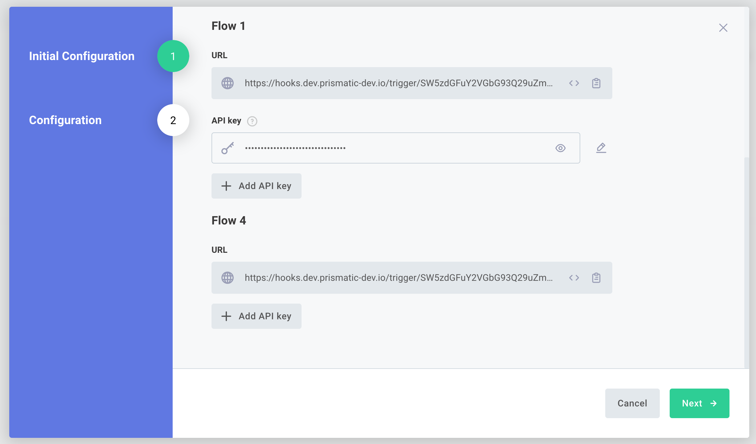 Endpoint configuration in config wizard in Prismatic app(maxWidth: 700px)