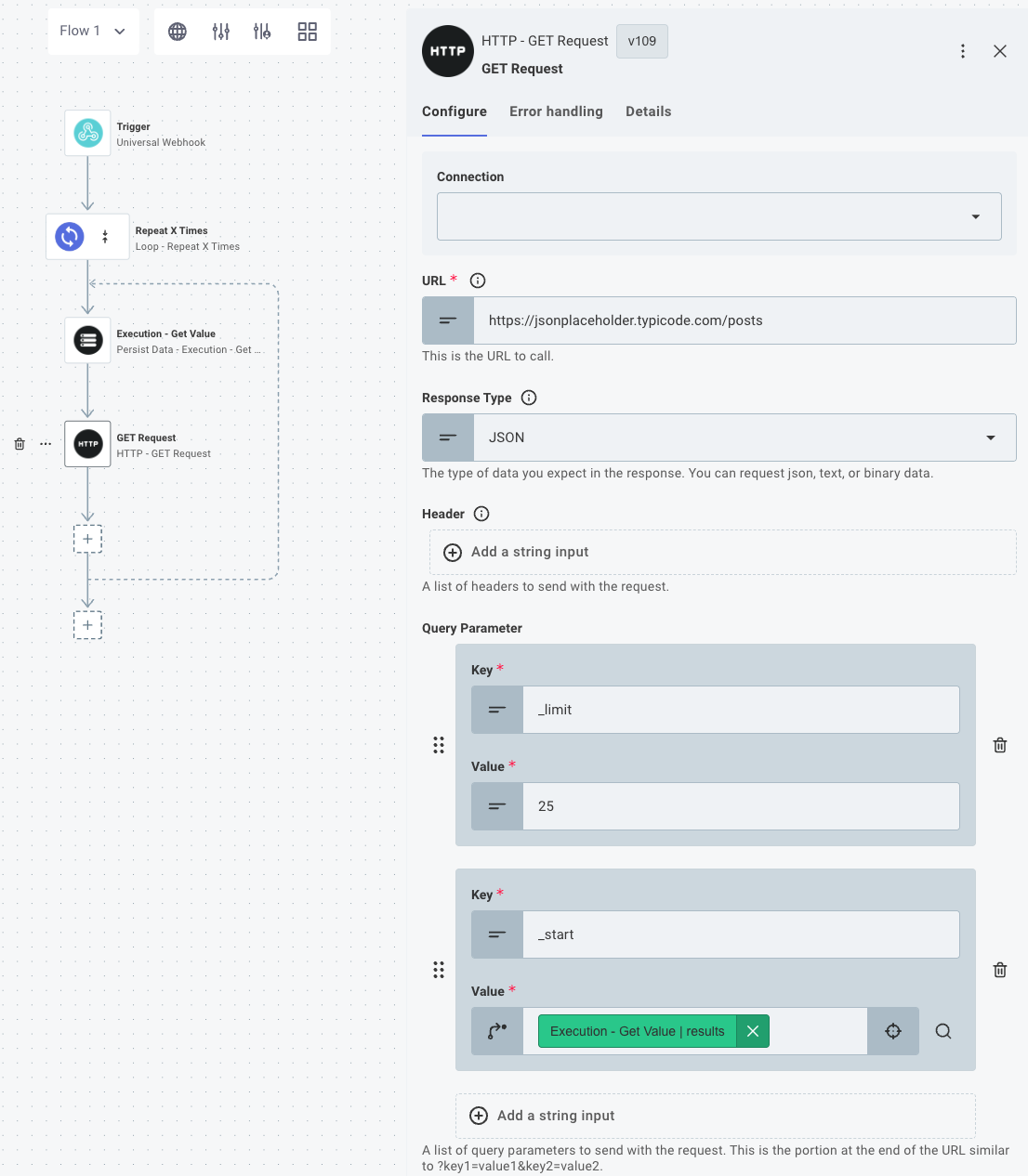 HTTP Get Request in Prismatic integration designer(maxWidth: 800px)