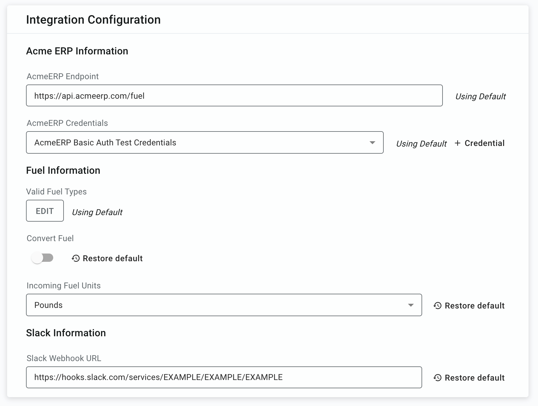 Integration configuration and config variables via Prismatic app(maxWidth: 600px)