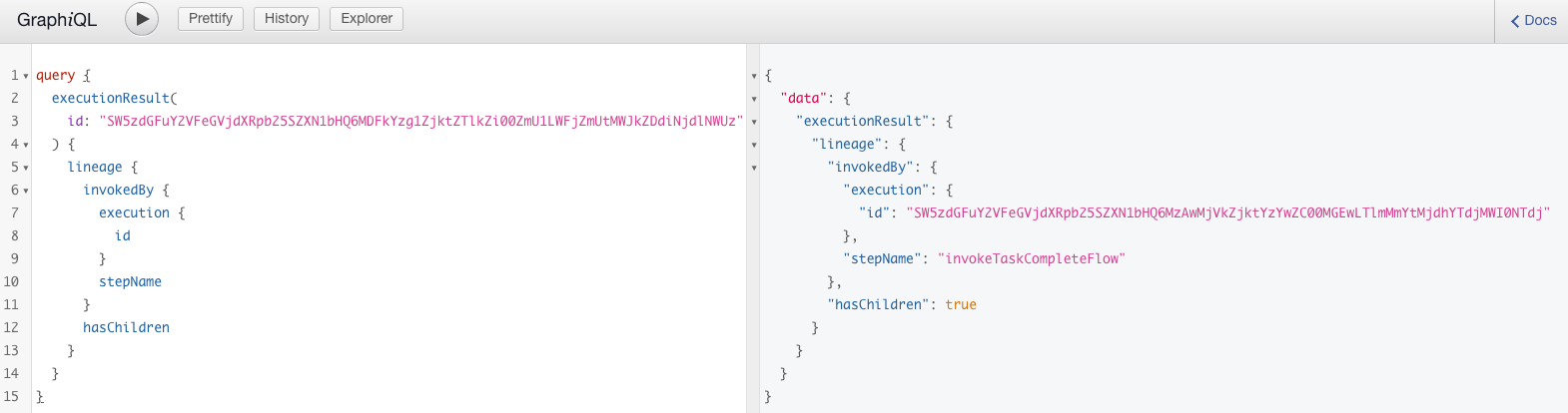 Query for an execution