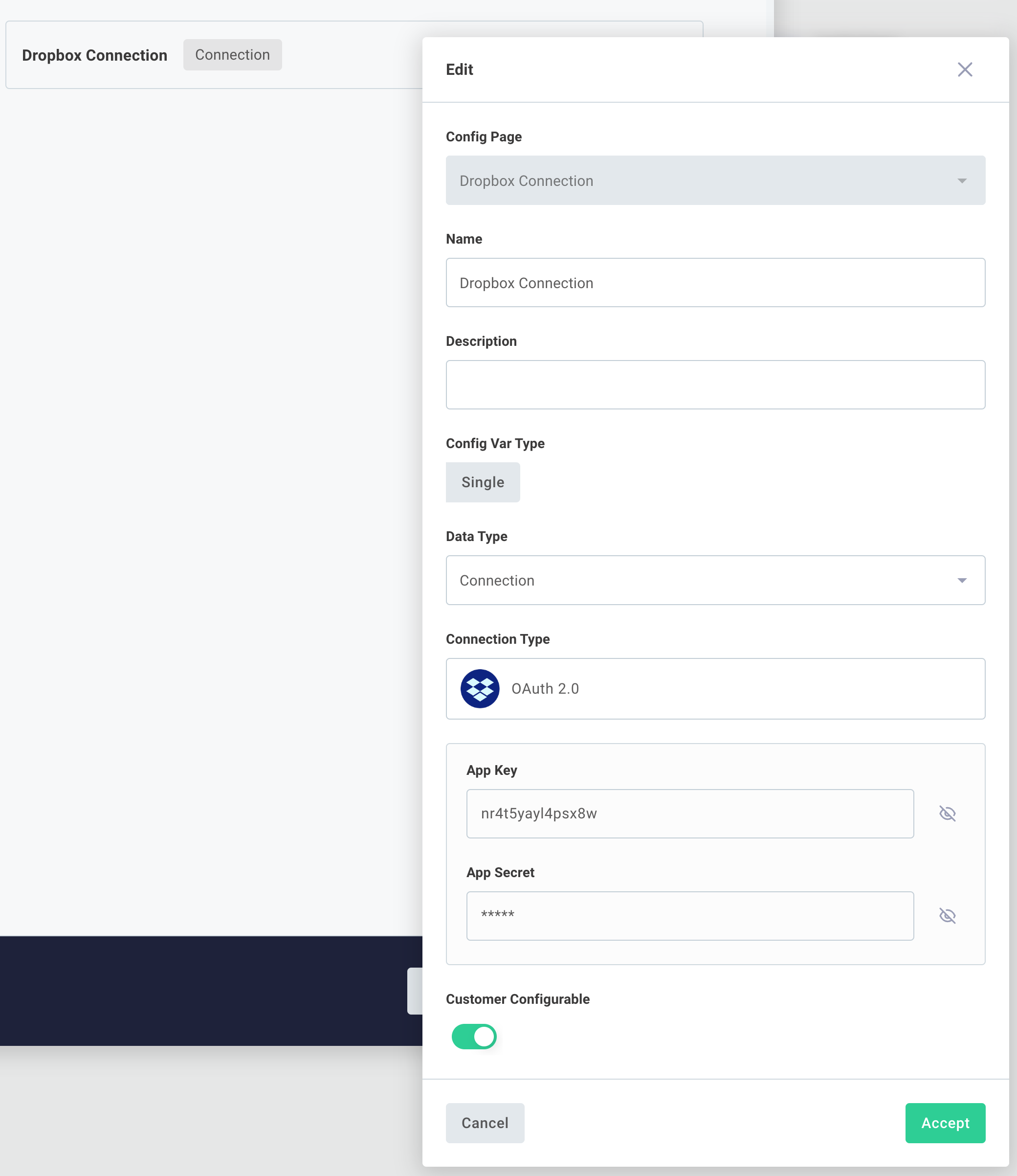 Add OAuth connection to integration in Prismatic app(maxWidth: 600px)