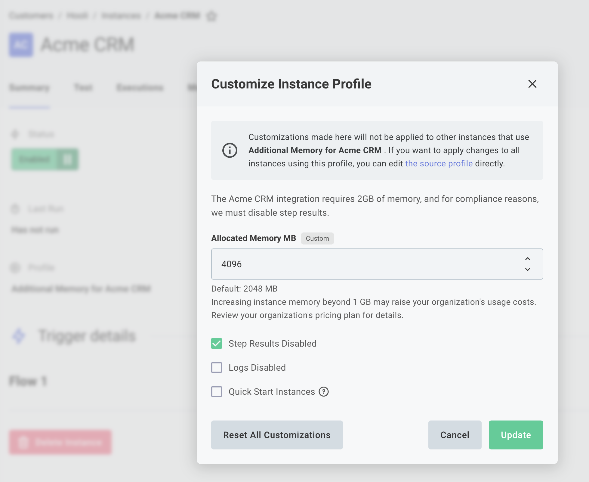 Override instance profile for specific instance(maxWidth: 600px)