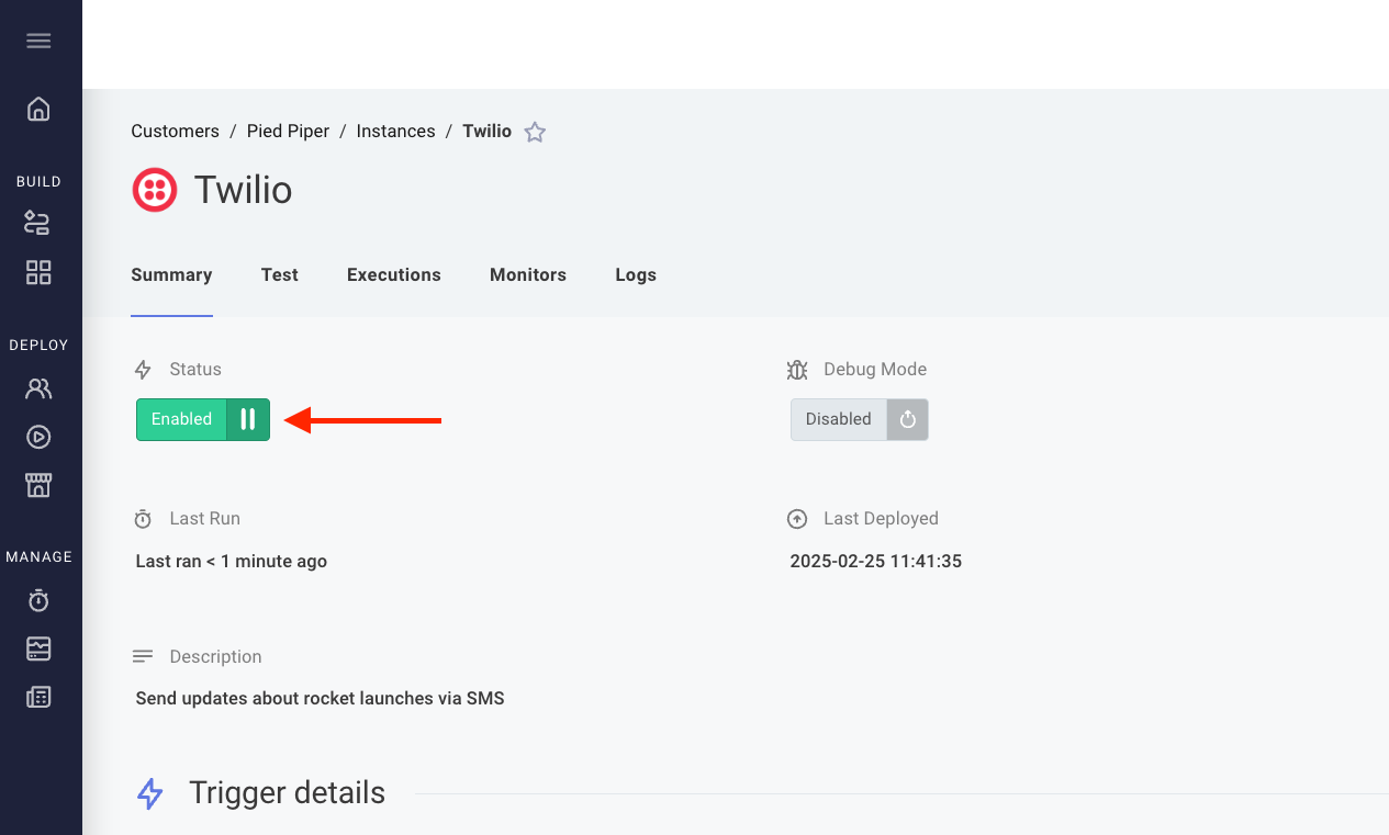 Pause instance in Prismatic app(maxWidth: 800px)