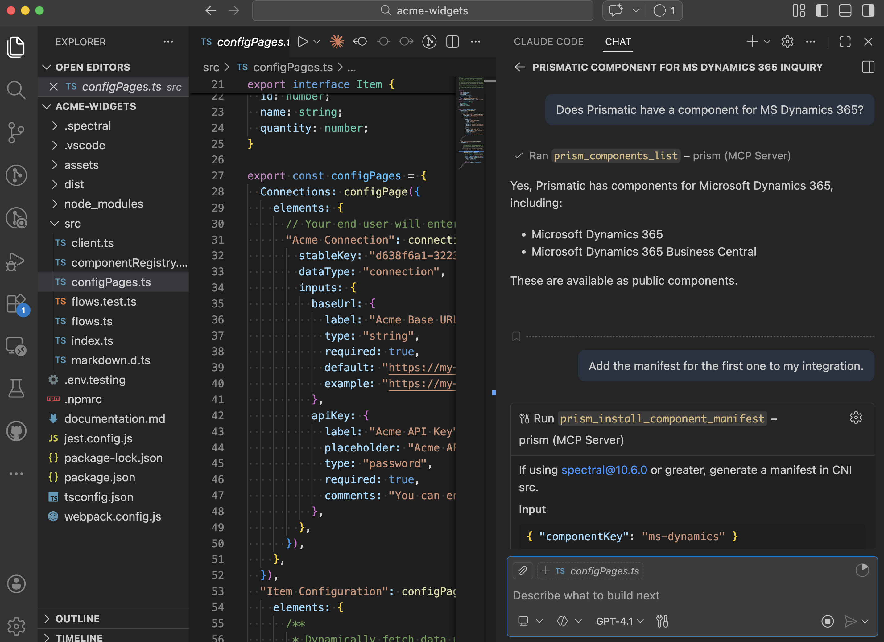 Prism MCP dev server