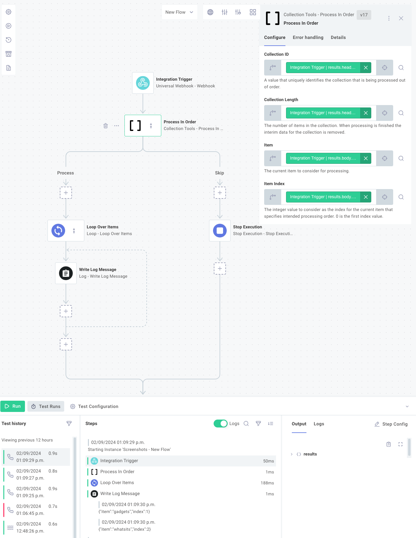 Collection Tools - Process in Order flow
