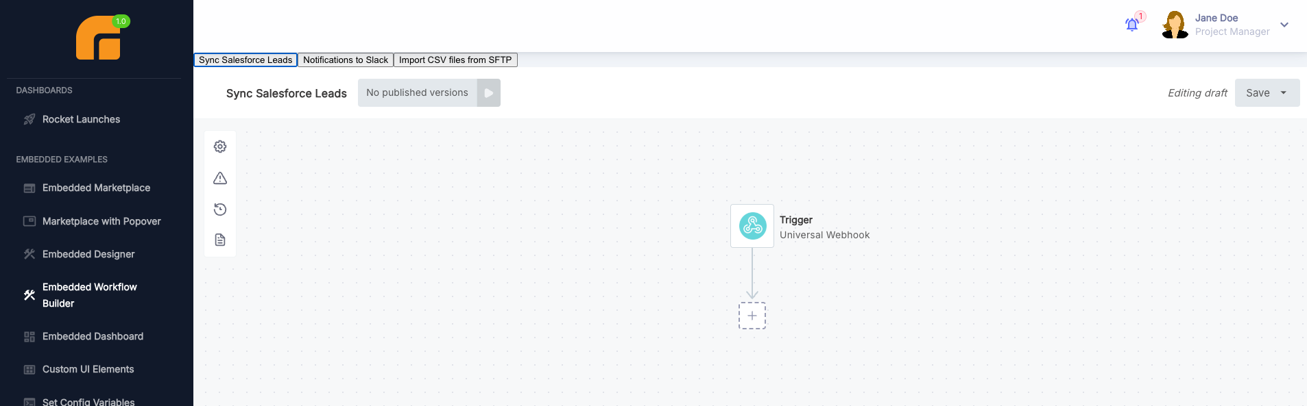 Build a workflow as a customer user