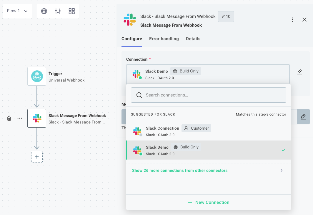 Switch connection in designer