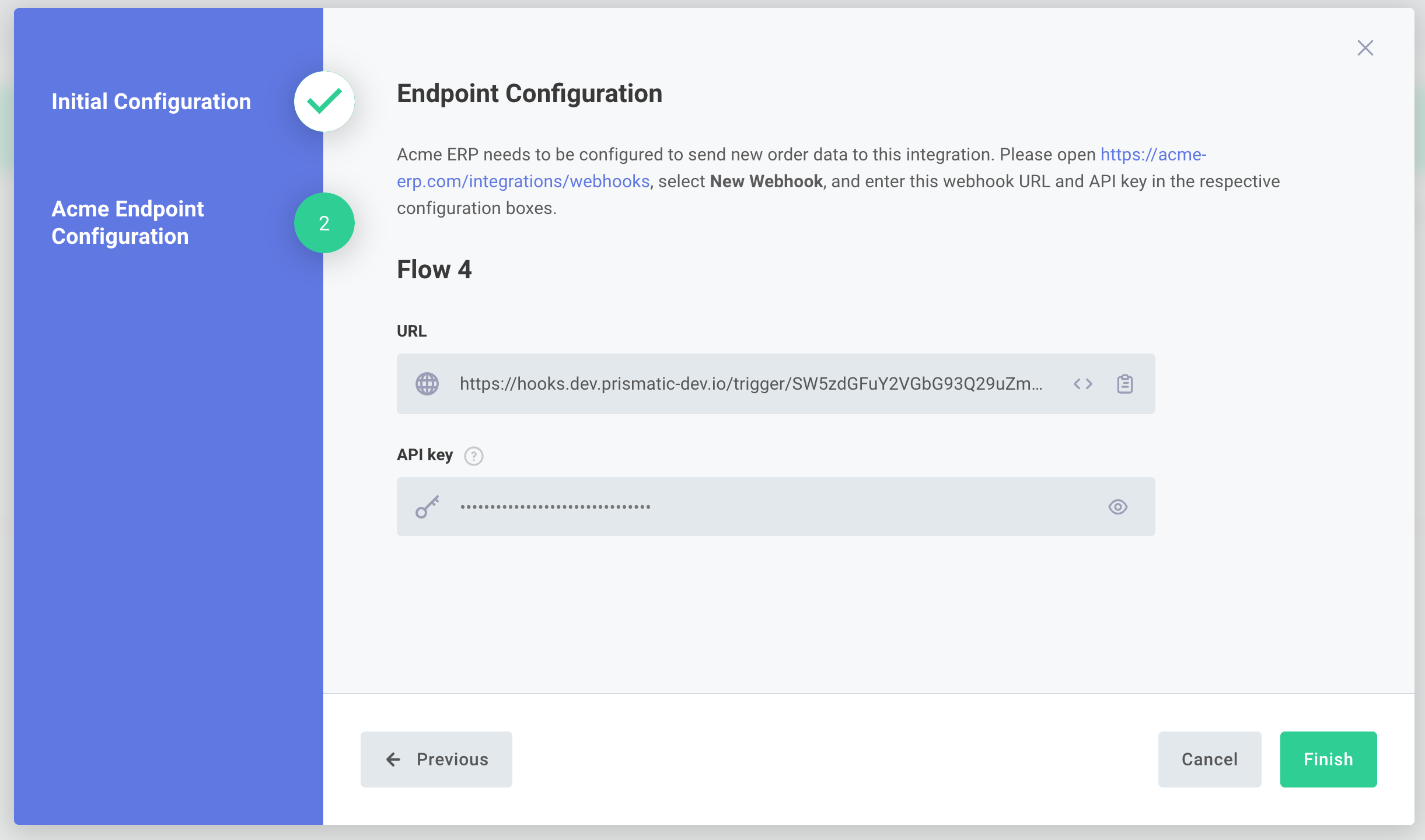 Trigger details in config wizard in Prismatic app(maxWidth: 700px)