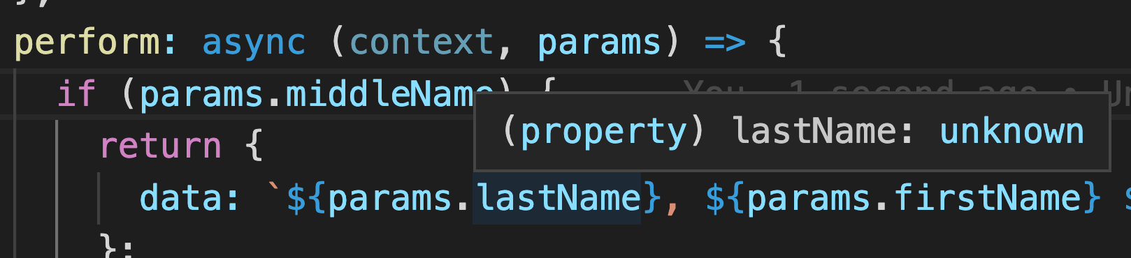 Screenshot of code editor showing unknown type(maxWidth: 400px)