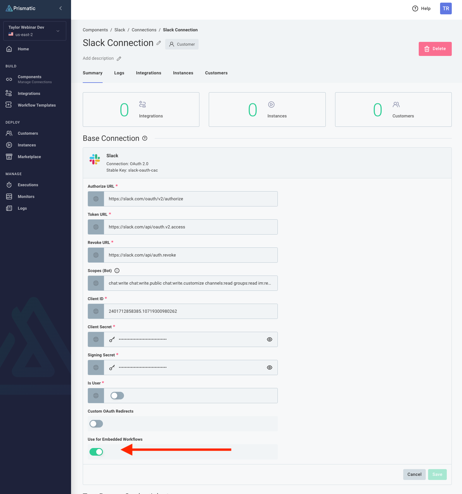 Use for embedded workflows