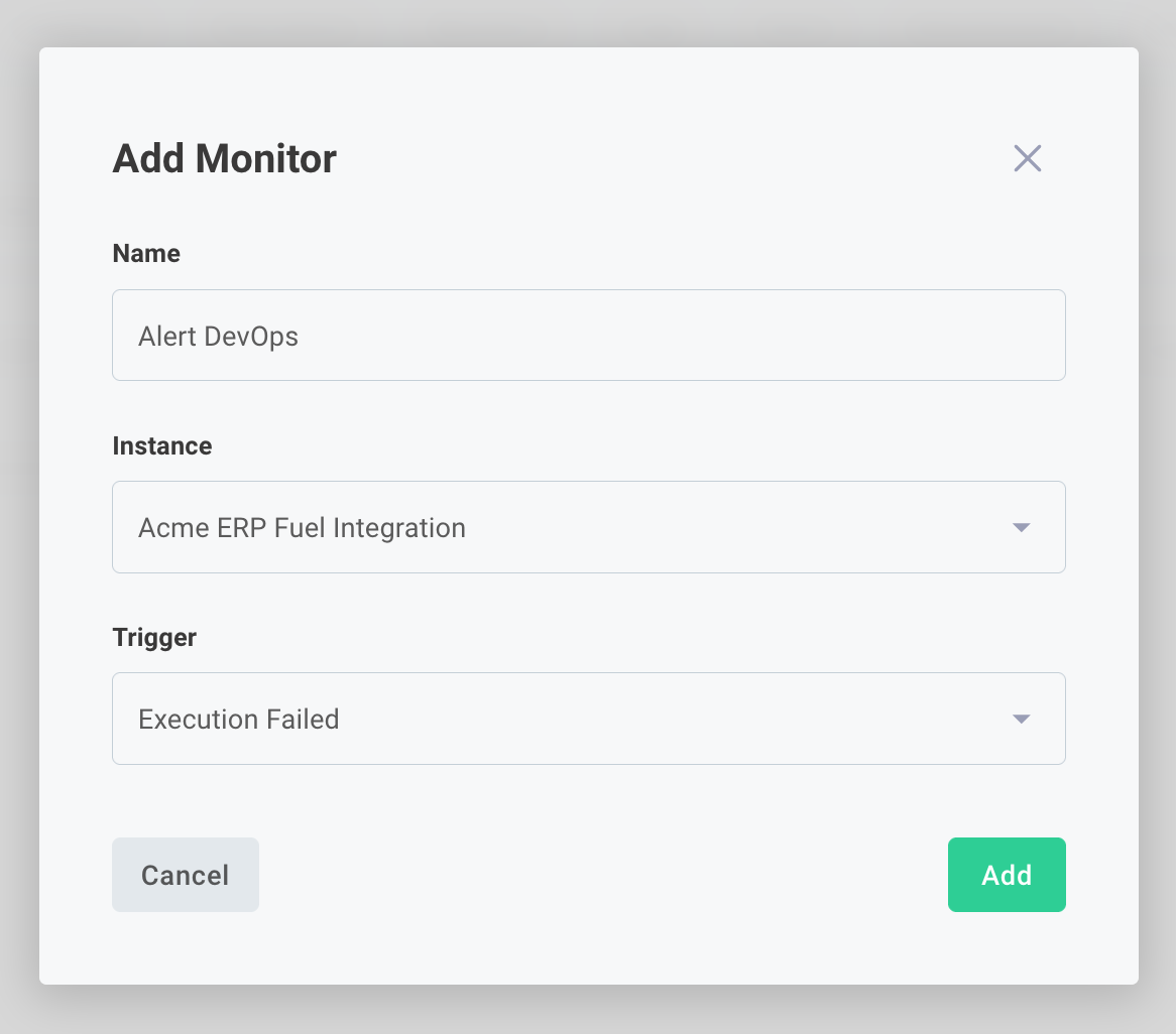 Create alert monitor in Prismatic app