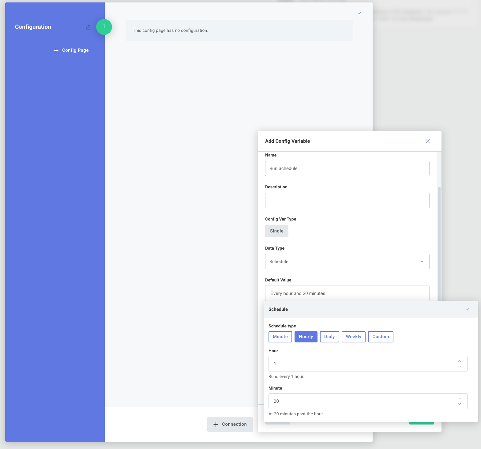 Configure instances to run on customer schedule via Prismatic app