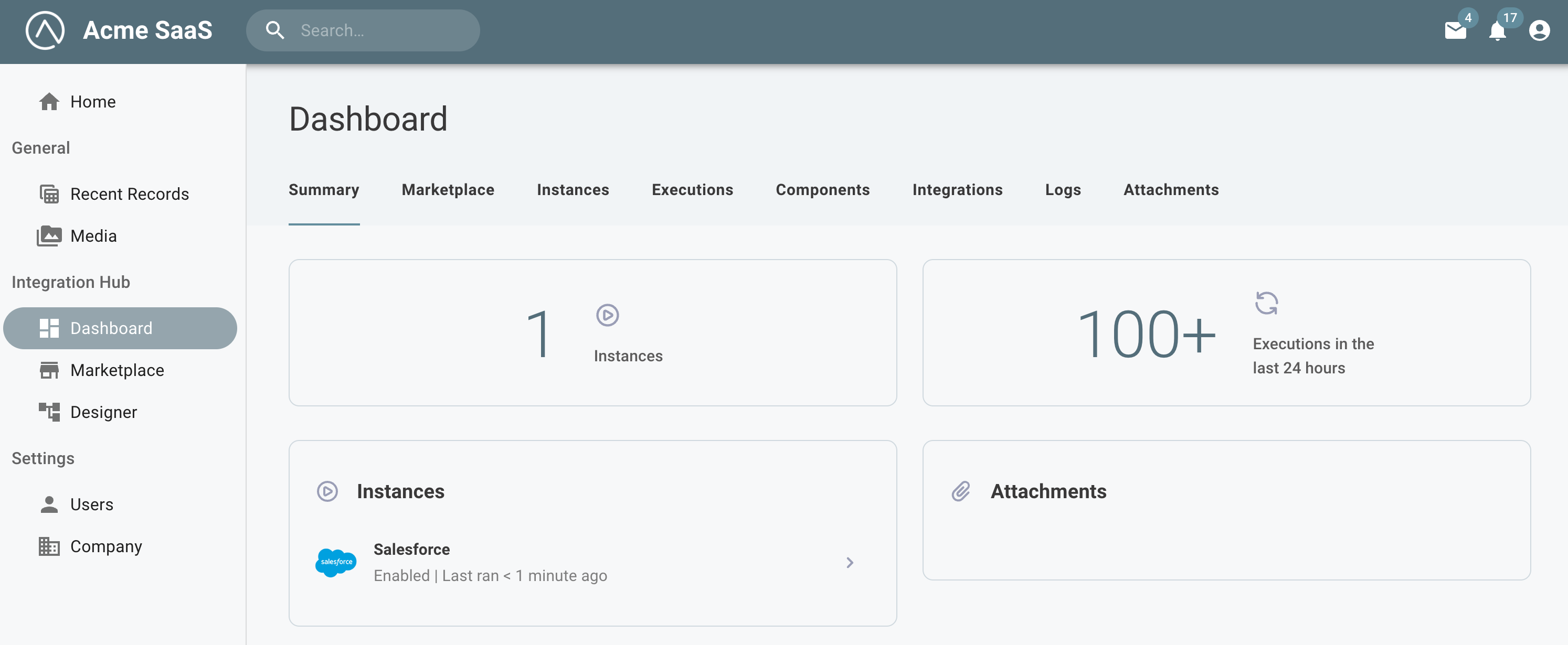 Open the customer dashboard in embedded