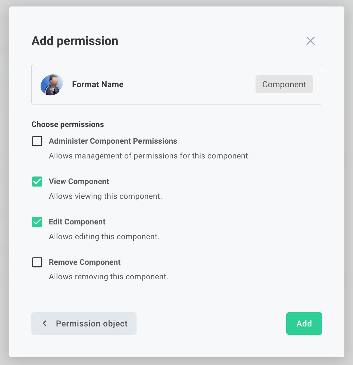 Choose component permissions for third-party team member in Prismatic app