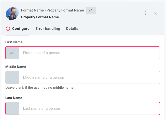 Step Config - Properly Format Name in Prismatic app