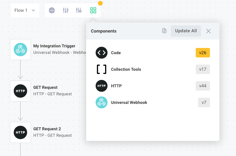 Component version drawer in Prismatic app