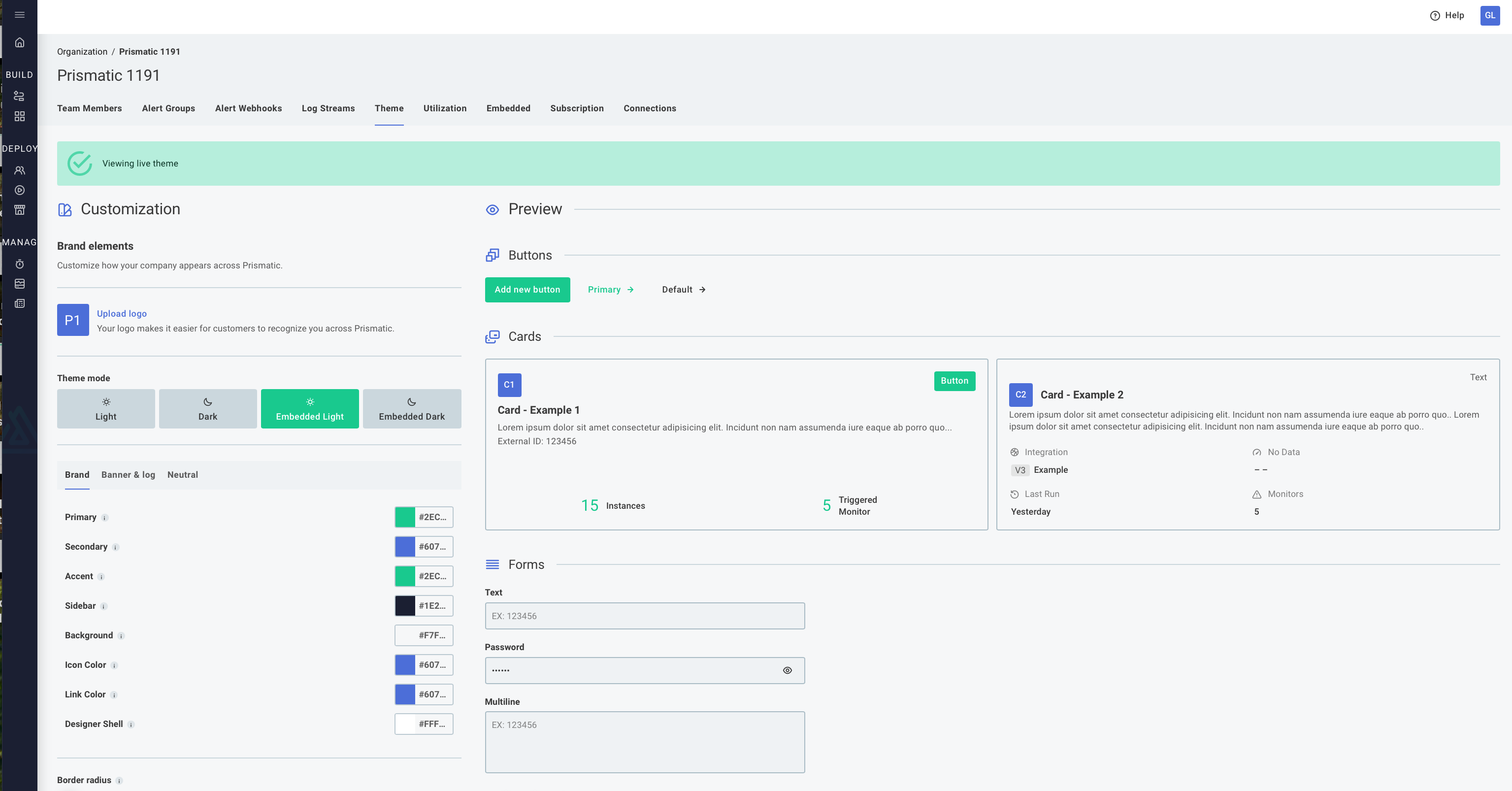 Theming the Prismatic integration marketplace for your app