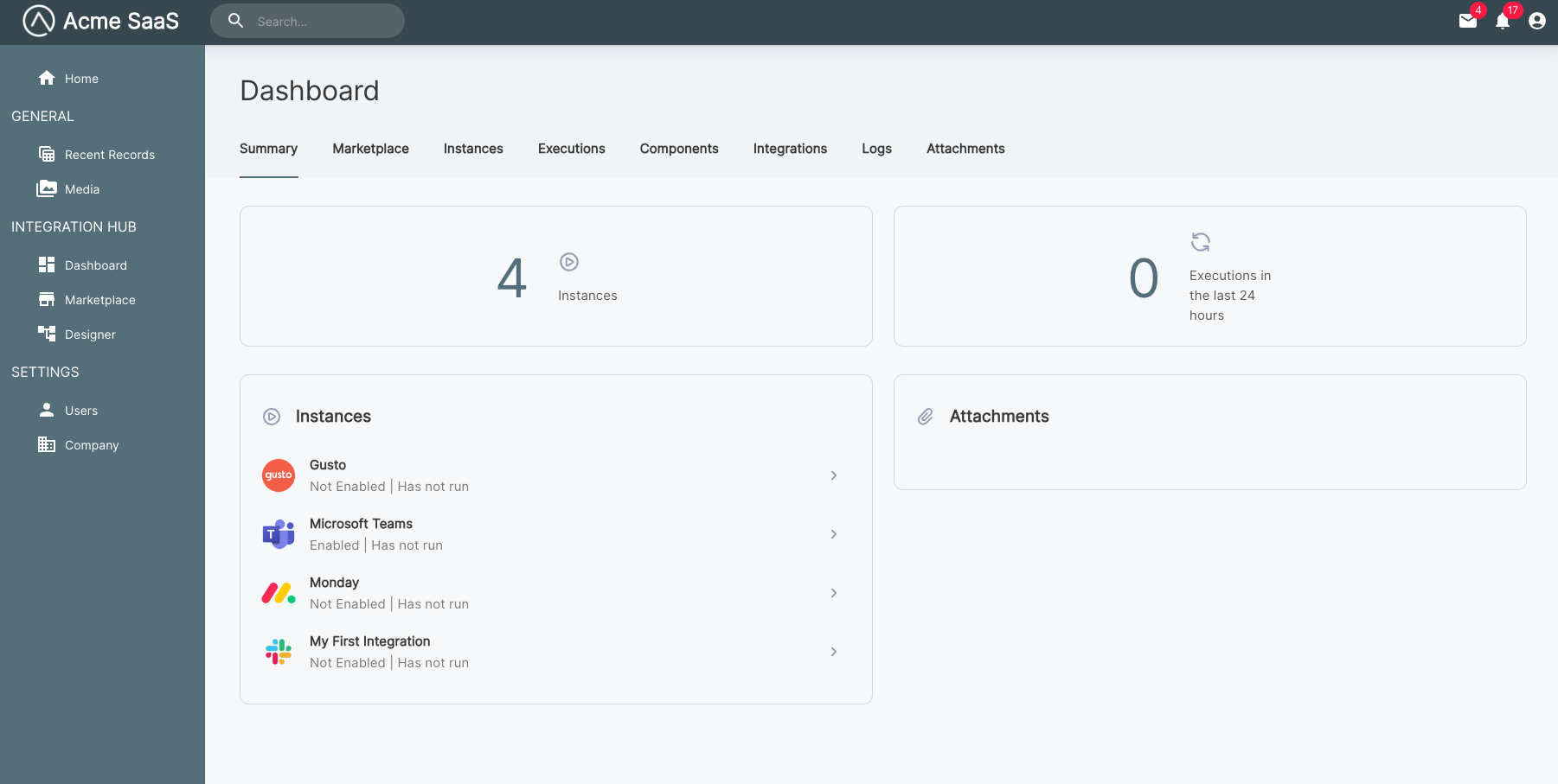 Open the customer dashboard in embedded