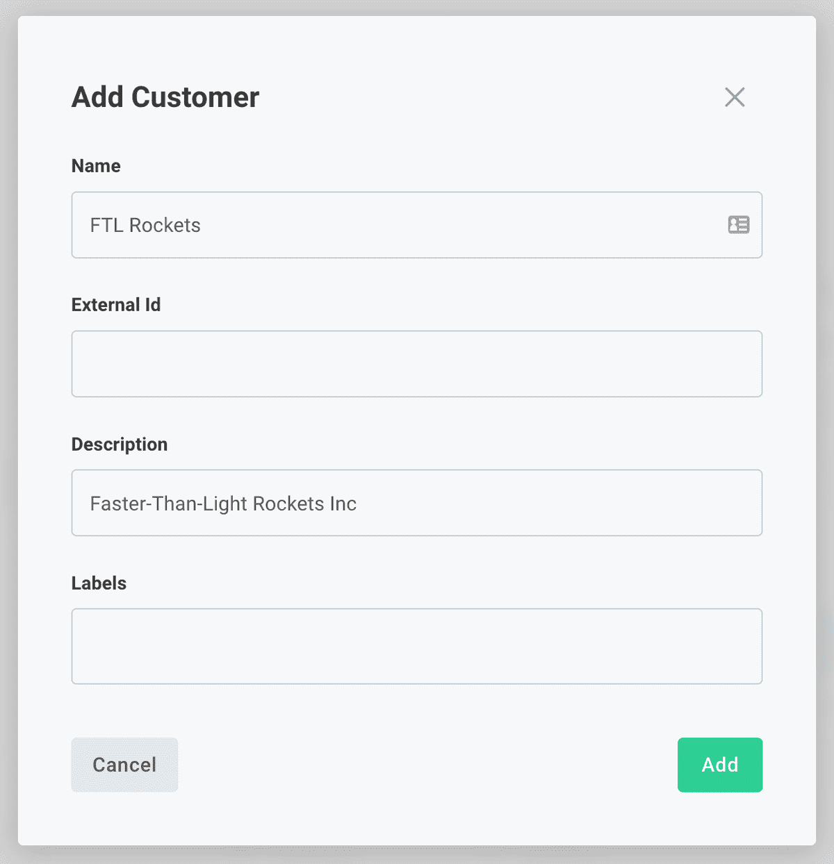 Add Customer page in Prismatic app