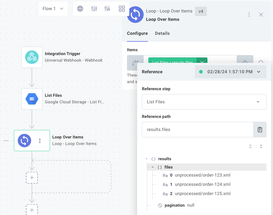 Loop Over Items in Prismatic integration designer