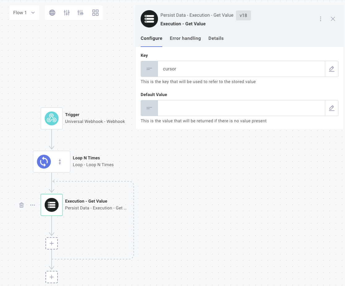 Persist Data - Get Execution Value in Prismatic integration designer