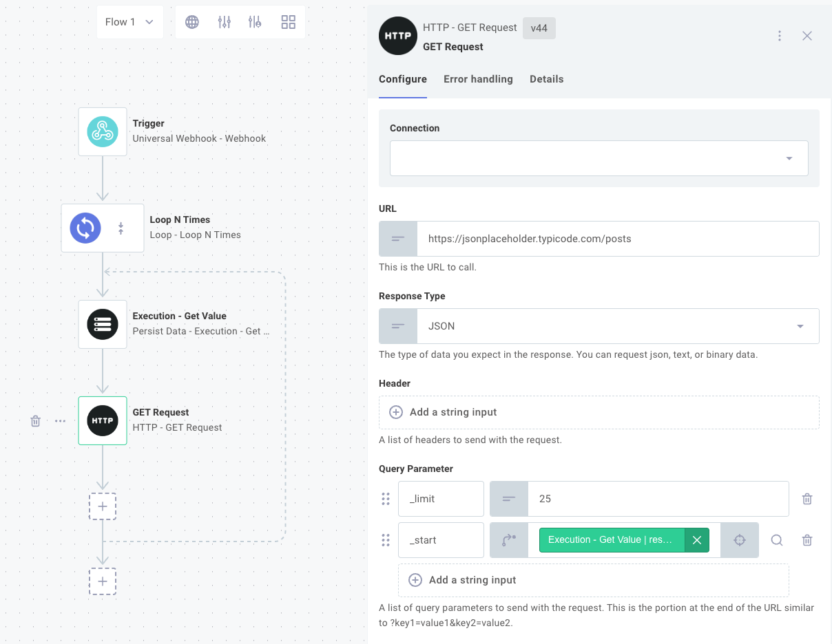 HTTP Get Request in Prismatic integration designer