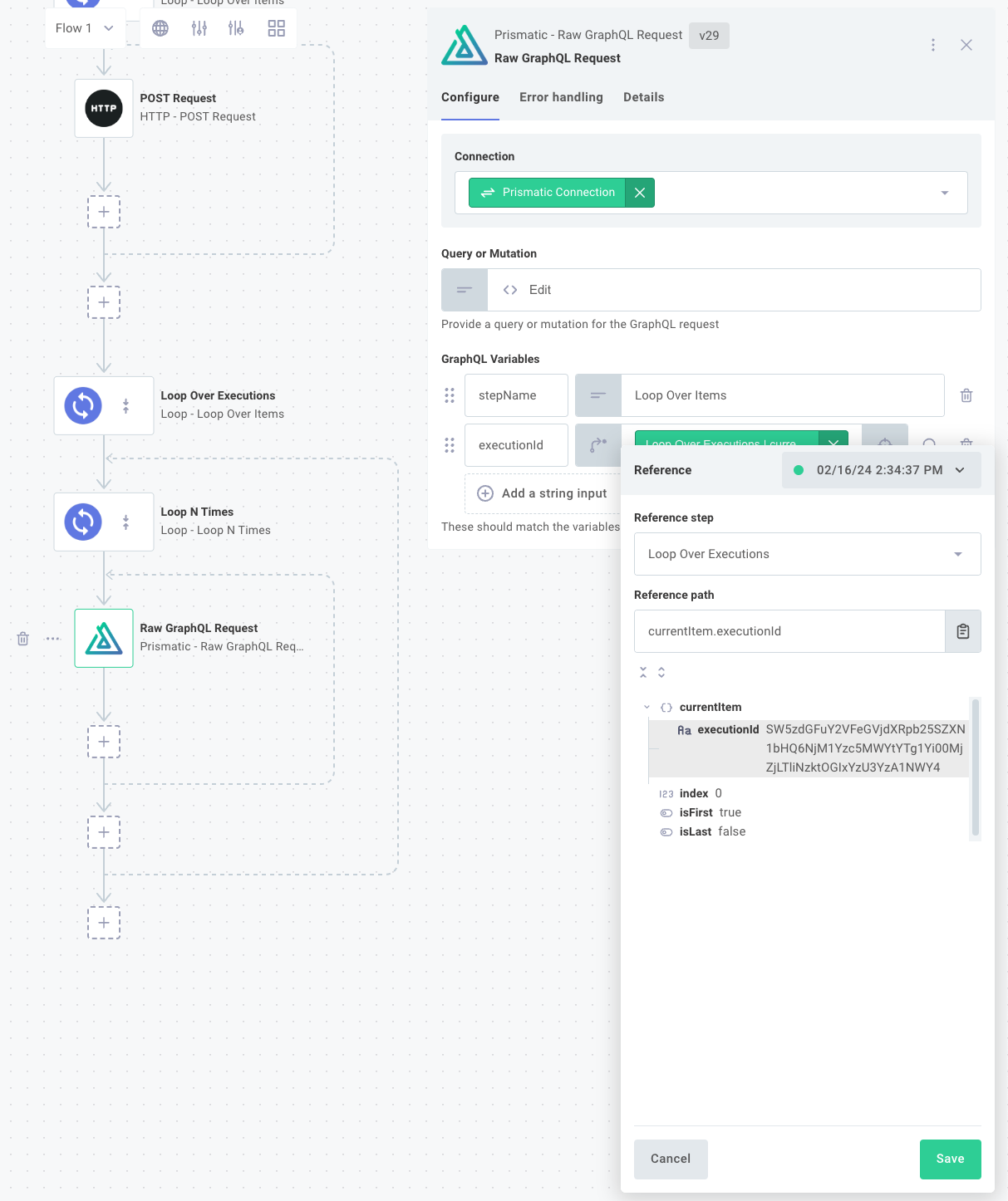 Fetch data from the Prismatic API