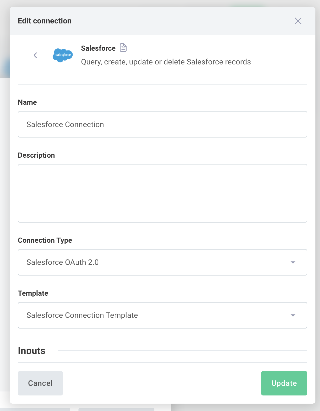 Reference connection template in Prismatic app