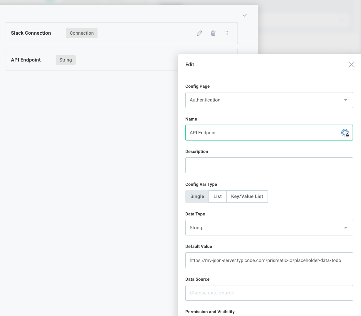 API endpoint config variable