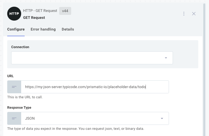 Configure HTTP GET step