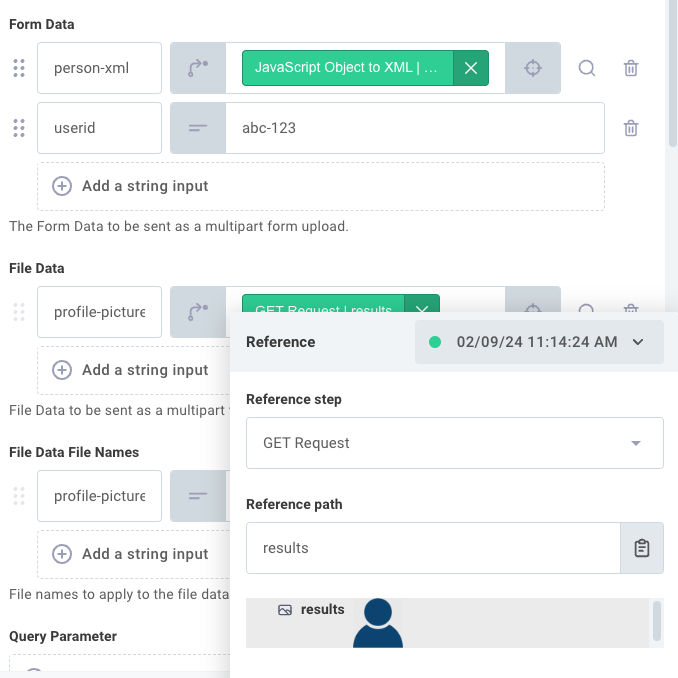 Raw request form data inputs