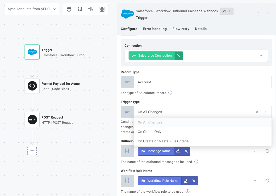 Salesforce app event trigger in flow builder